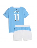 Manchester City Jeremy Doku #11 Domácí dres pro děti 2025-26 Krátký Rukáv (+ trenýrky)
